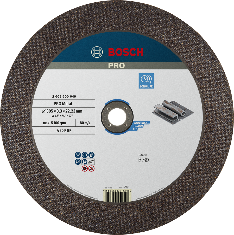 BoschPRO 金属结合切割片 305mm，适用于金属。